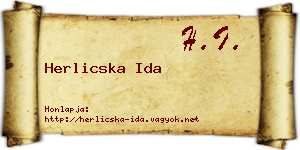 Herlicska Ida névjegykártya